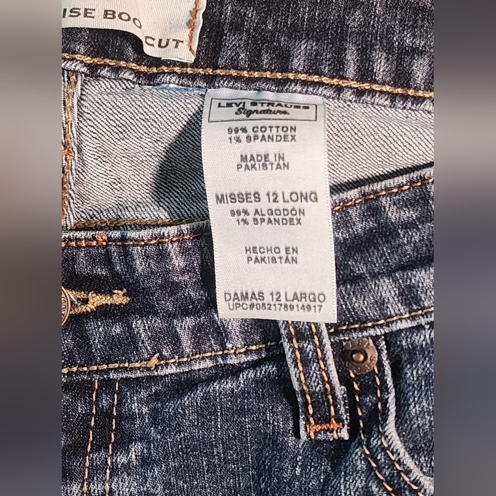 Levi Strauss Signature Jeans Low Rise Bootcut Misses 12 LONG Y2K Vintage Levis - Picture 14 of 14